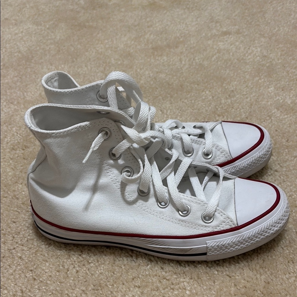 Converse White and Red Low-Top Sneakers